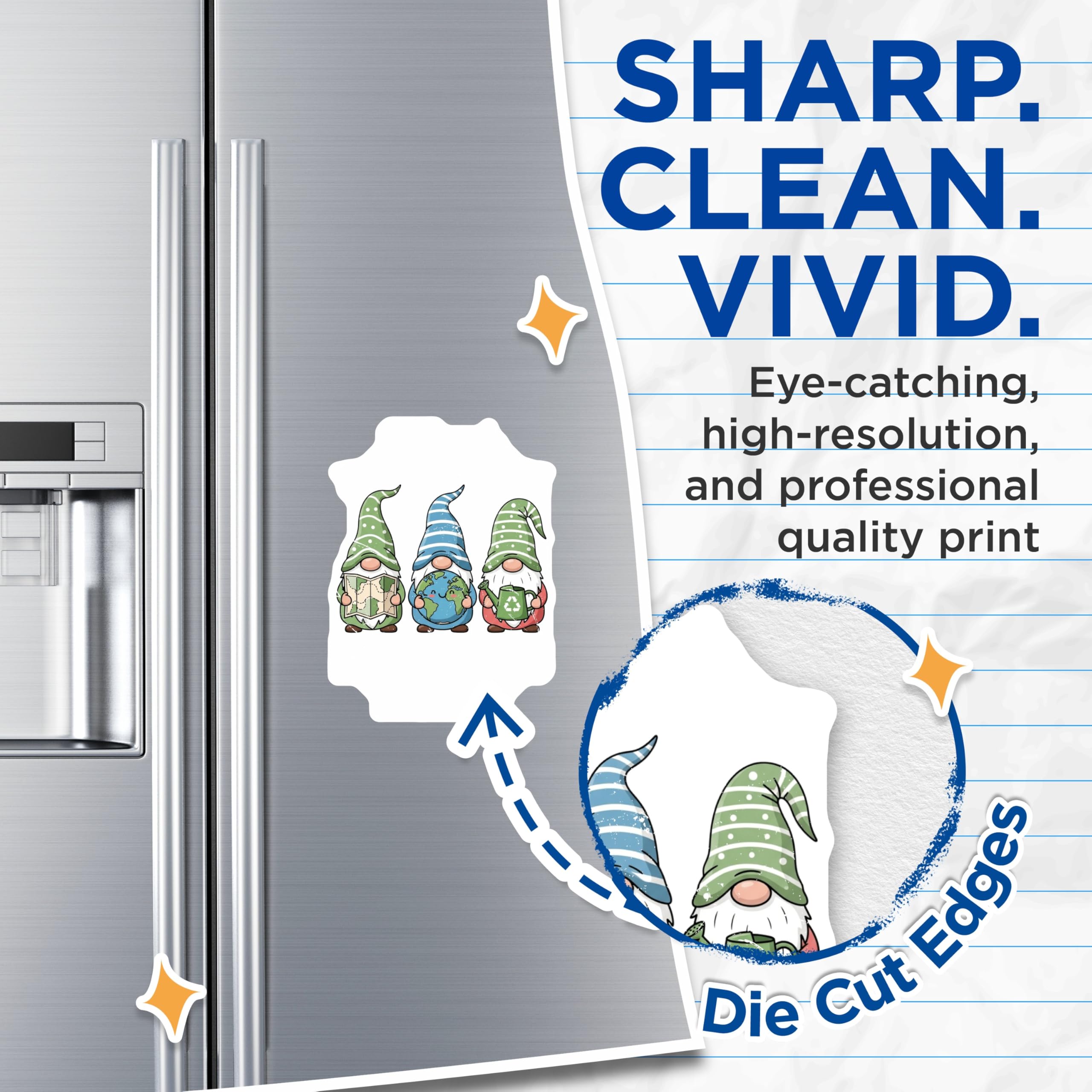 (2 Pack) Earth Day Gnomes Magnets - Planet Protector - Eco Friendly Green Living Refrigerator Accents - 5 Inches On Longest Side - Thick Durable Magnet - Made in USA - MAG20358
