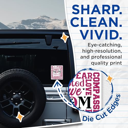 (2 Pack) Brave Mom Stickers - Devoted Mother Stickers - Loving Mama Decals - 5" On Longest Side - Sticks to Smooth Flat Surfaces - Made in USA - BMCS4679