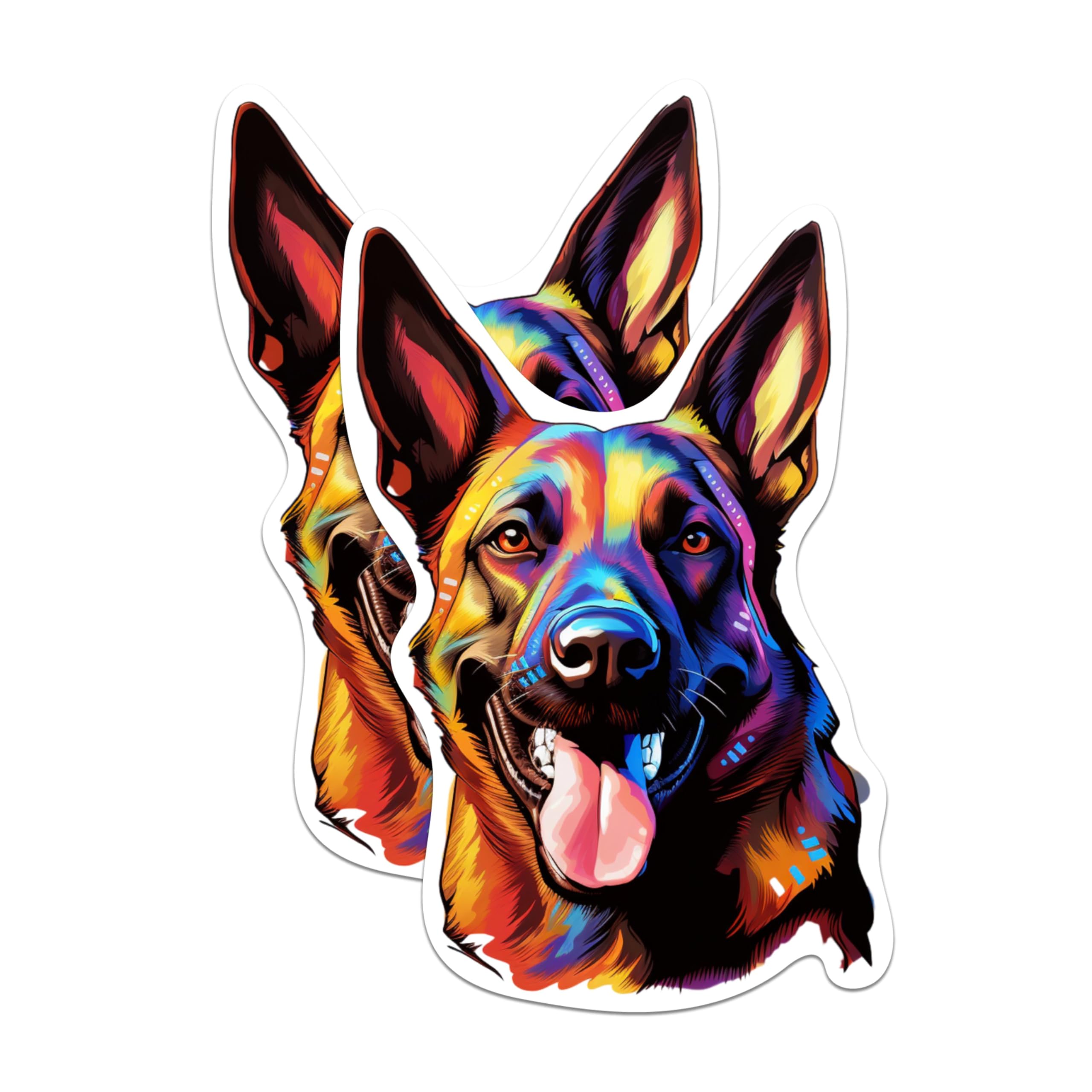 (2 Pack) Belgian Malinois Dog Breed Magnets - 5 Inches On Longest Side - Choose from Over 100 Dog Breeds - for Cars, Refrigerators, Toolboxes - Made in USA - MAG1772
