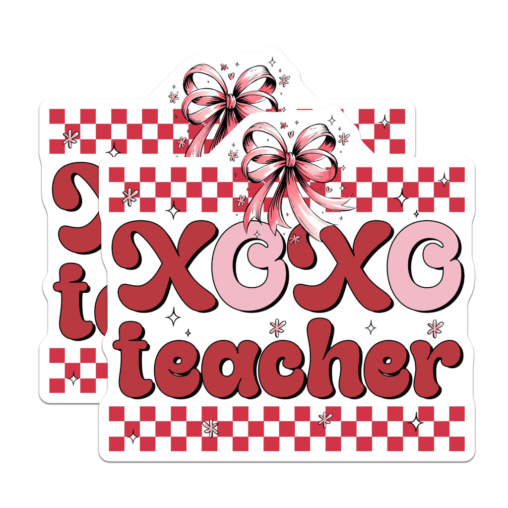 (2 Pack) XOXO Teacher Magnets - Cute Teacher Appreciation - Fun Classroom Decor - 5" On Longest Side - for Cars, Fridges, Toolboxes - Made in USA - MAG7655