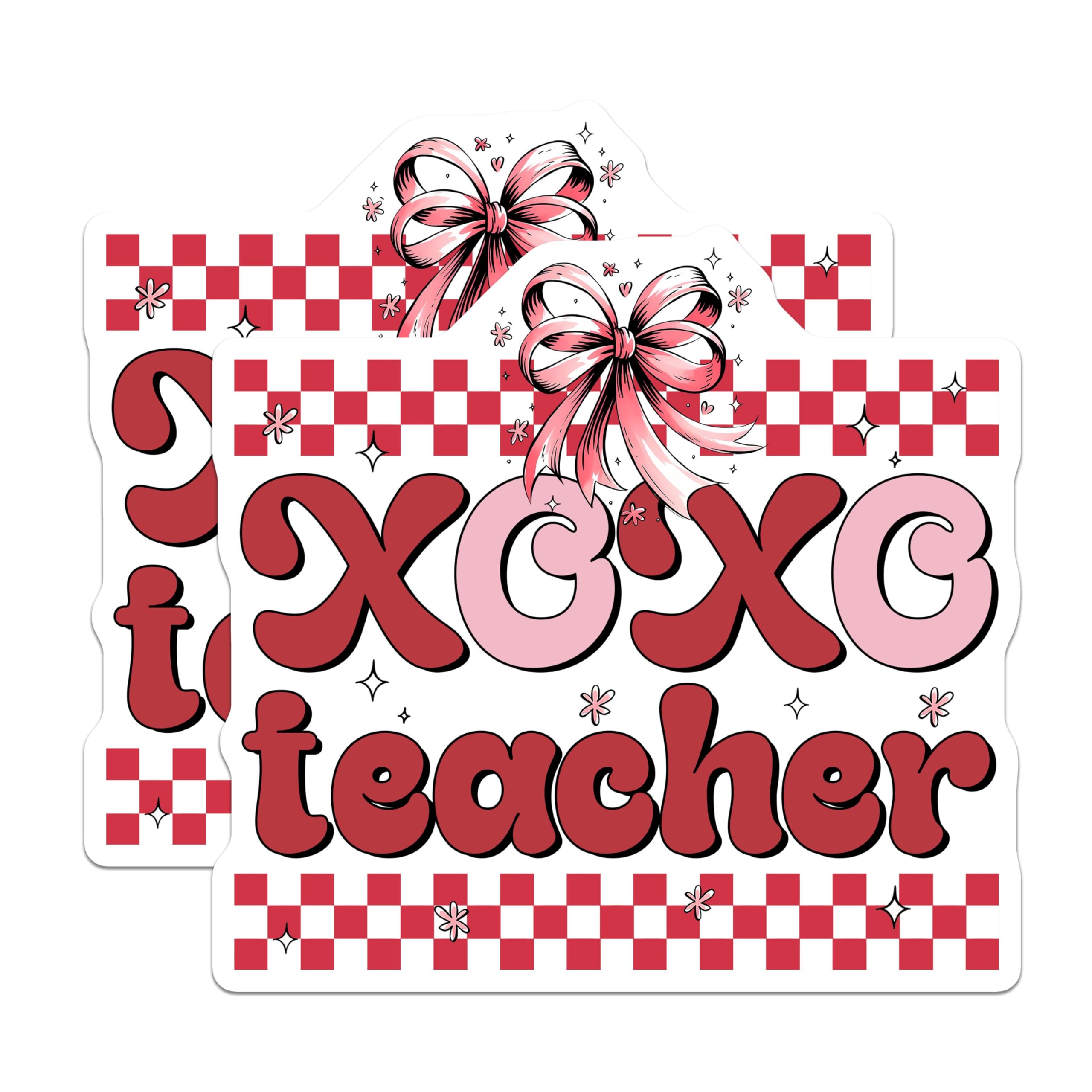 (2 Pack) XOXO Teacher Magnets - Cute Teacher Appreciation - Fun Classroom Decor - 5" On Longest Side - for Cars, Fridges, Toolboxes - Made in USA - MAG7655