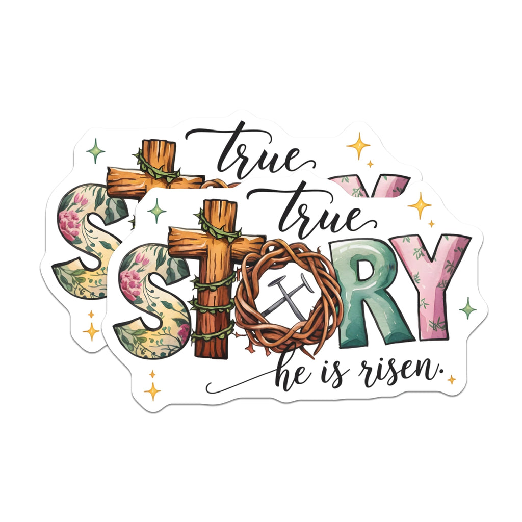 (2 Pack) True Story He is Risen Magnets - Easter Christian Refrigerator Magnets - Religious Faith Scripture Art Decor - 5 Inches On Longest Side - Thick Durable Magnet - Made in USA - MAG19887