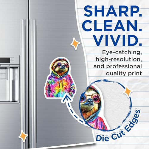 (2 Pack) Funny Sloth Decor Magnet - 5" On Longest Side - Sticks to Smooth Flat Surfaces - Made in USA - MAG9517