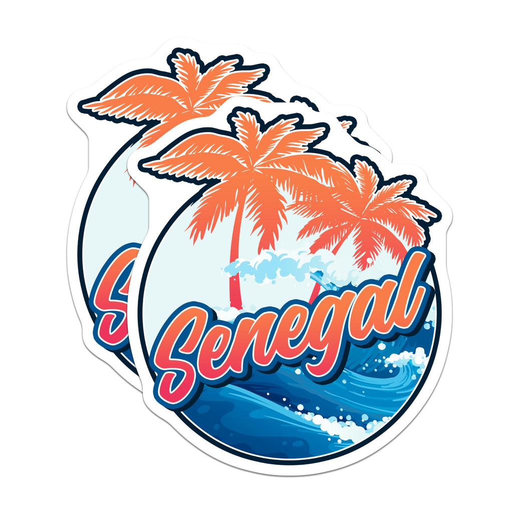 (2 Pack) Senegal Magnets - Tropical Palm Tree Souvenir - Travel Destination Decor - 5" On Longest Side - Premium Magnet - for Cars, Refrigerators, Toolboxes, Lockers - Made in USA - MAG18755