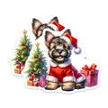 (2 Pack) Christmas Puppy Magnets - Adorable Santa Dog Holiday Decor - Festive Yorkie Refrigerator Accessory for Dog Owners - 5 Inches On Longest Side - Thick Durable Magnet - Made in USA - MAG27964