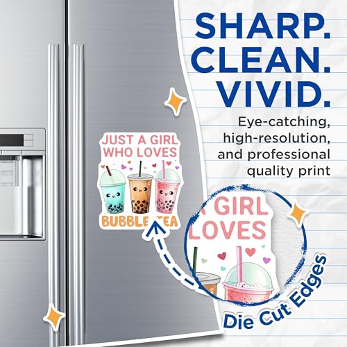 (2 Pack) Just a Girl Who Loves Bubble Tea Magnets - 5" On Longest Side - for Cars, Fridges, Toolboxes - Made in USA - MAG7757