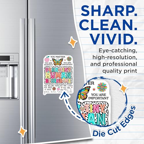 (2 Pack) Dear Tiny Human Behind Me Magnets Magnets - Inspirational Quotes - Motivational Decor - 5" On Longest Side - Made in USA - Sticks to Refrigerators & Metal Surfaces - MAG9108