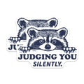 (2 Pack) Raccoon Judging Magnets - Funny Animal Fridge Decor Locker Accents - Sarcastic Introvert Witty Saying - 5 Inches On Longest Side - Thick Durable Magnet - Made in USA - MAG37093