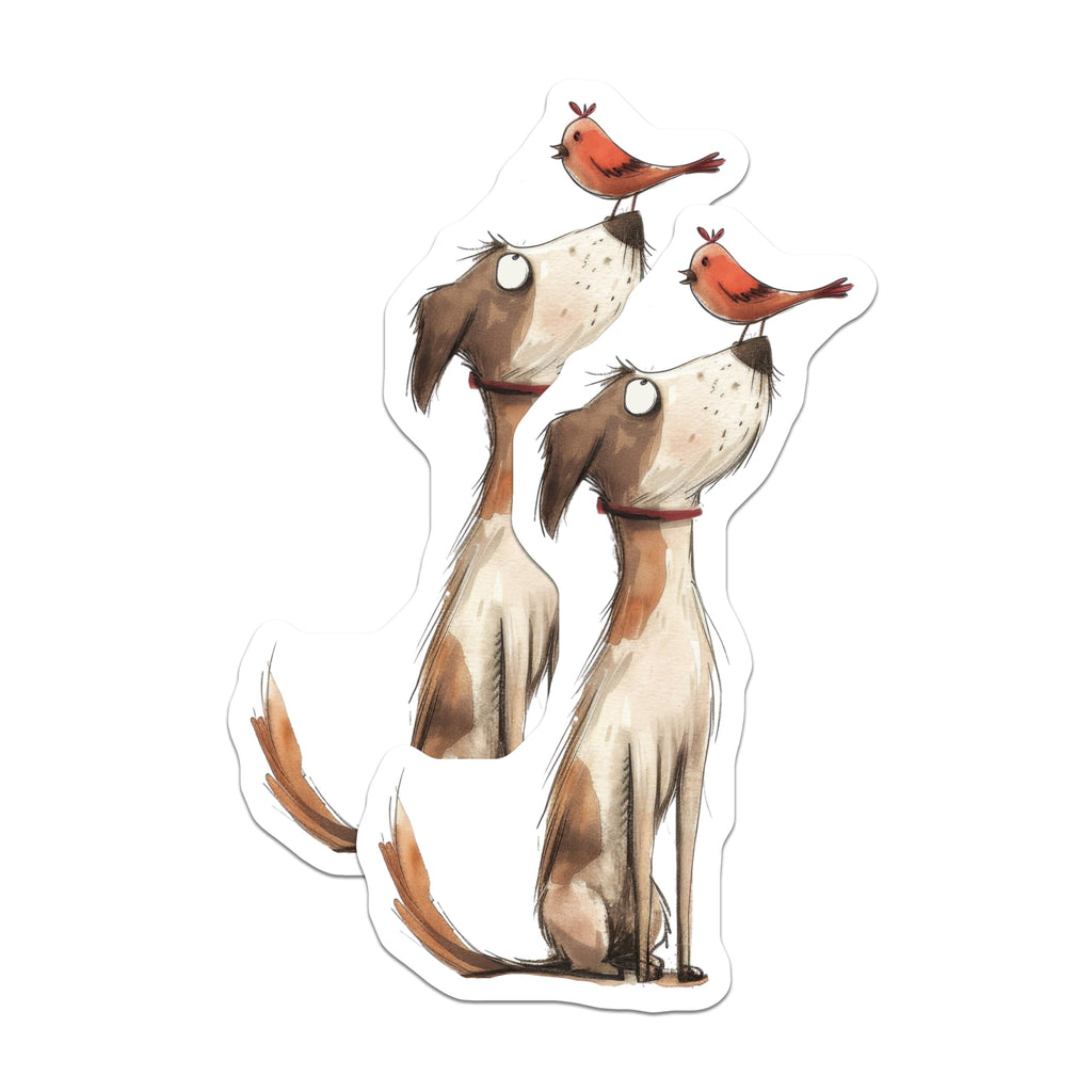 (2 Pack) Whimsical Dog Magnets - Cute Animal Art Decor - Pet Lover Refrigerator Accessories for Home - 5 Inches On Longest Side - Thick Durable Magnet - Made in USA - MAG29993