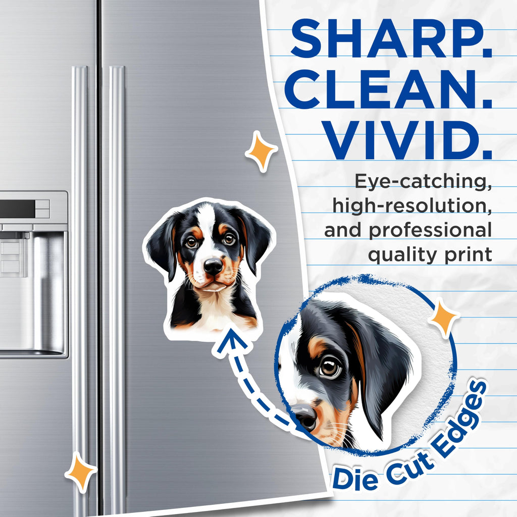 (2 Pack) Bernese Mountain Dog Puppy Magnets - Cute Pet Lover Decor - Adorable Dog Mom Kitchen Accessory - 5 Inches On Longest Side - Thick Durable Magnet - Made in USA - MAG25345