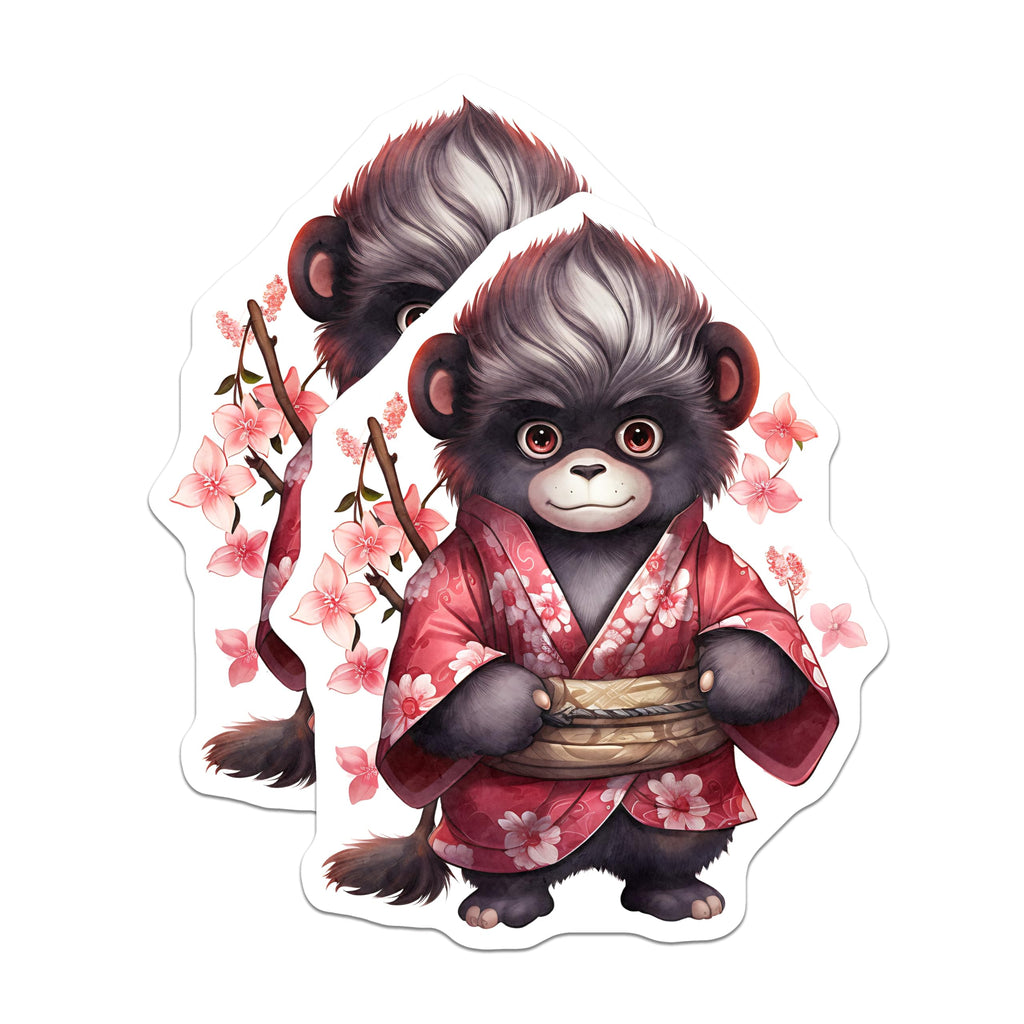 (2 Pack) Kimono Bear Magnets - Cute Animal - Japanese Art Refrigerator Magnets - 5" On Longest Side - Premium Magnet - for Cars, Refrigerators, Toolboxes, Lockers - Made in USA - MAG16702