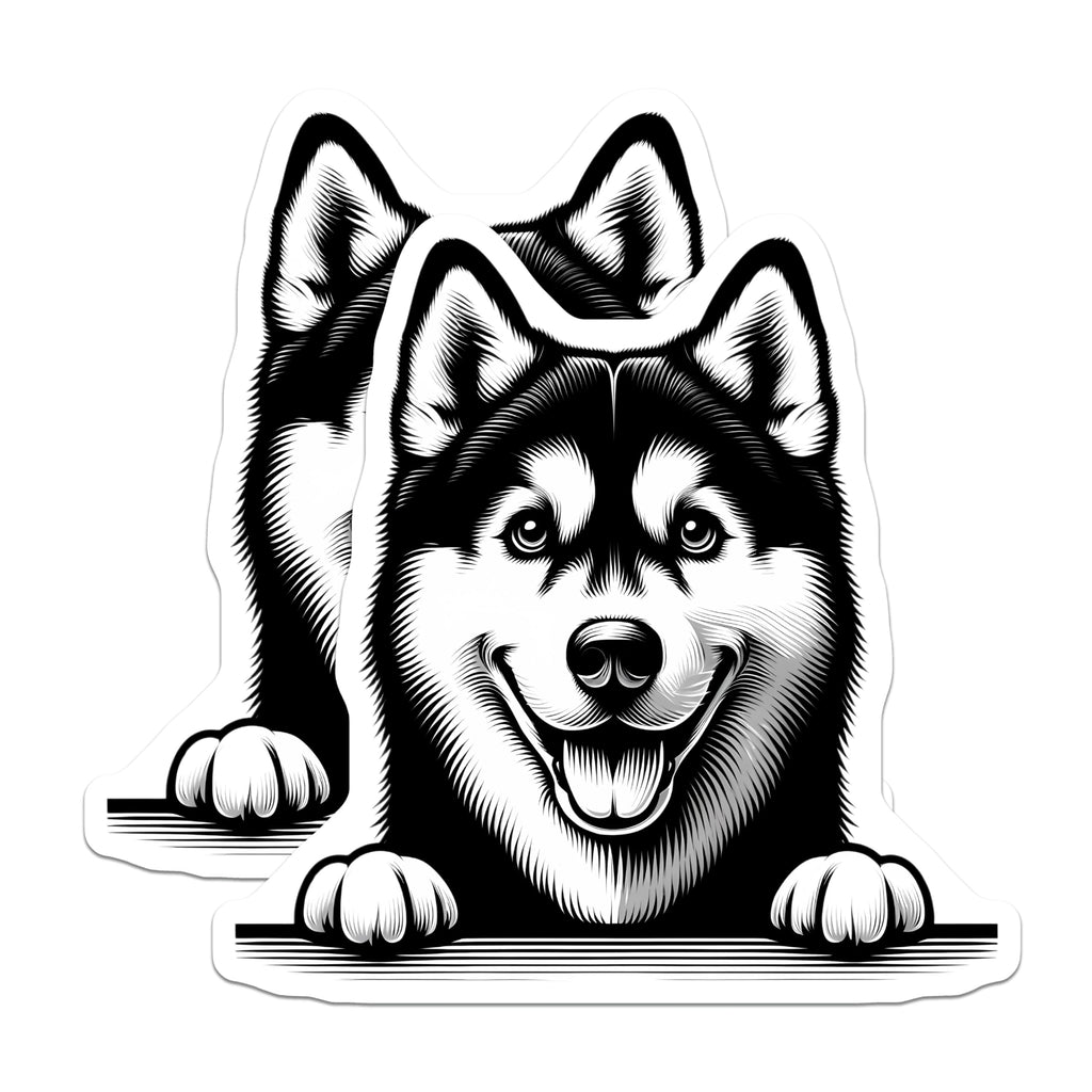 (2 Pack) Husky Dog Magnets - Cute Doge Fridge Decoration - Happy Puppy - 5" On Longest Side - Premium Magnet - for Cars, Refrigerators, Toolboxes, Lockers - Made in USA - MAG15486