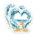 (2 Pack) Ocean Wave Heart Magnets - Beach Sandcastle Art - Coastal Summer Scene Decor - Tropical Vacation Fridge Magnets - 5 Inches On Longest Side - Thick Durable Magnet - Made in USA - MAG19919