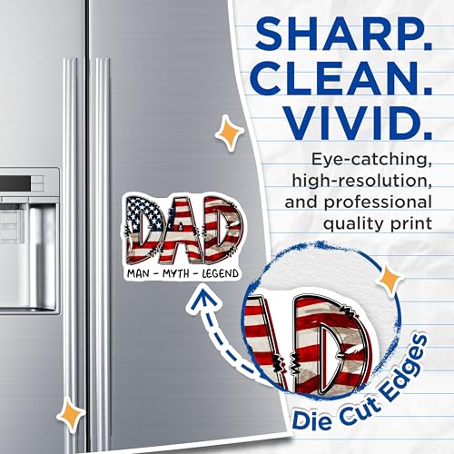 (2 Pack) Dad Fixer of All Things Magnets - Funny Dad Mem - Father's Day Decor for Dad from Kids - 5" On Longest Side - for Cars, Fridges, Toolboxes - Made in USA - MAG7496