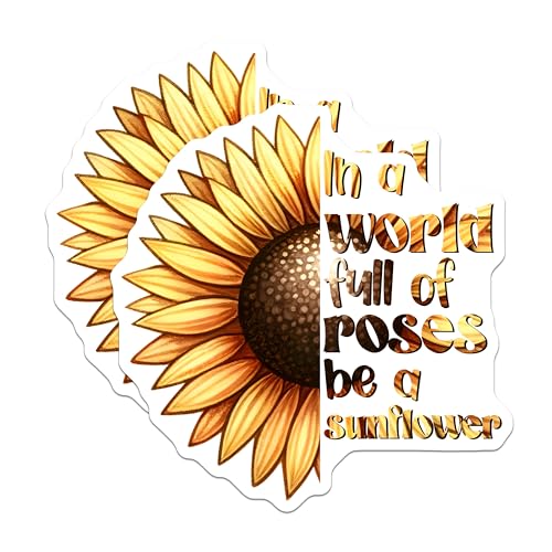 (2 Pack) Sunflower Quote Magnets - Cute Kitchen Decor - 5" On Longest Side - for Cars, Fridges, Toolboxes - Made in USA - MAG7981
