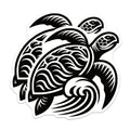 (2 Pack) Sea Turtle Magnets - Tribal Ocean Art - Polynesian Home Decor - Coastal Fridge Accent - 5 Inches On Longest Side - Thick Durable Magnet - Made in USA - MAG38423