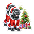 (2 Pack) Santa Dog Magnets - Cute Christmas Pet Magnets - Holiday Fridge Decor for Pet Owners - 5 Inches On Longest Side - Thick Durable Magnet - Made in USA - MAG27389