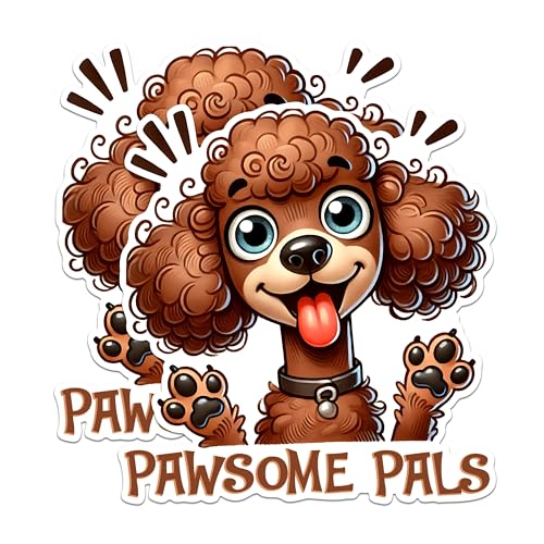 (2 Pack) Adorable Poodle Dog Magnets - Cute Cartoon Pet Magnets - Animal Lover Fridge Magnets- 5" On Longest Side - for Fridges, Toolboxes, Cars - Made in USA - MAG2821