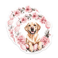 (2 Pack) Golden Retriever Magnets - Happy Labrador Dog Decor - Easter Spring Pet Lover Fridge Art - 5 Inches On Longest Side - Thick Durable Magnet - Made in USA - MAG37519