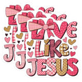 (3 Pack) Love Like Jesus Decals - Faith Based Stickers - Religious Laptop Decals - 3 Inches On Longest Side - Easy Peel & Apply - Made in USA - 3MCS7713