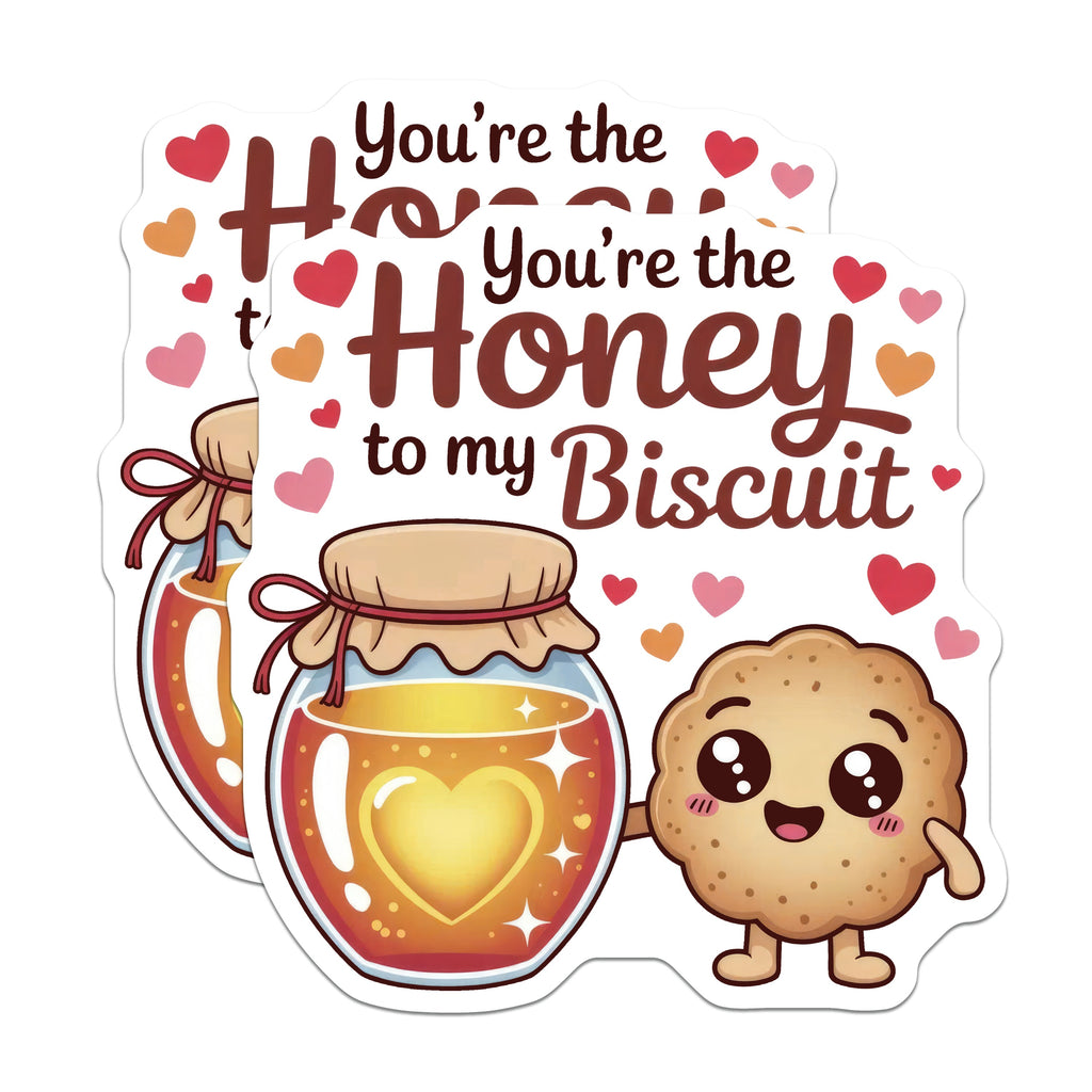 (2 Pack) You're The Honey to My Biscuit Magnets - Cute Couple Decor - Romantic Valentine's Day Magnets - 5 Inches On Longest Side - Thick Durable Magnet - Made in USA - MAG39458