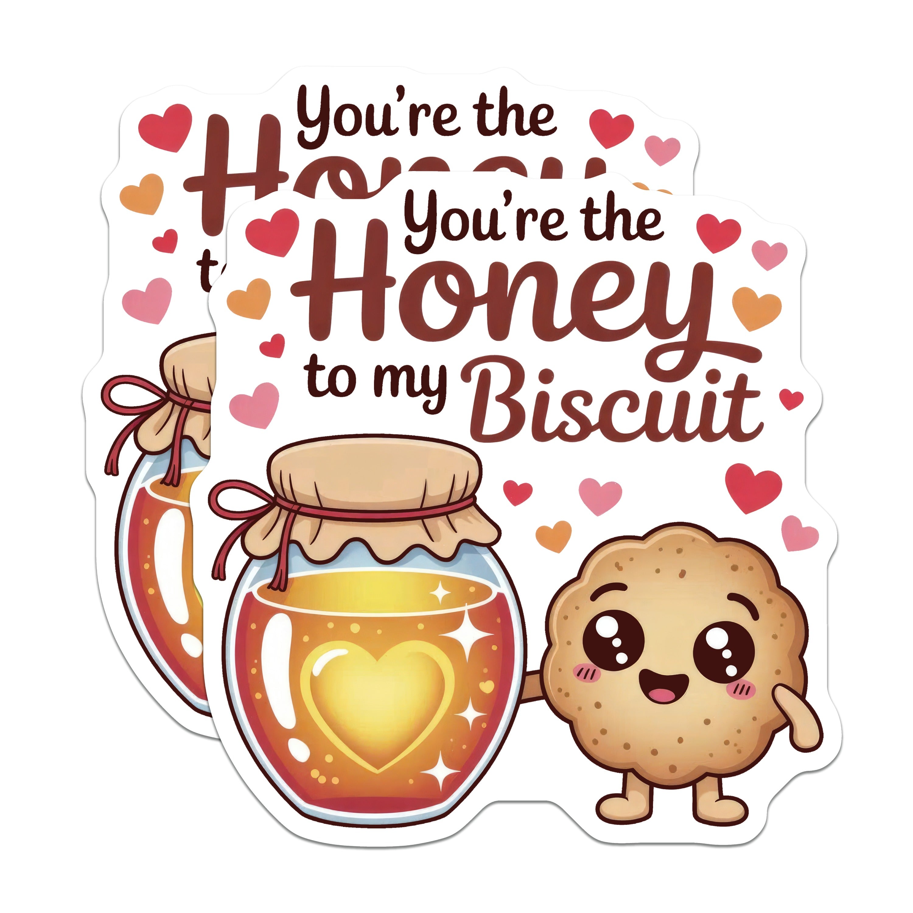 (2 Pack) You're The Honey to My Biscuit Magnets - Cute Couple Decor - Romantic Valentine's Day Magnets - 5 Inches On Longest Side - Thick Durable Magnet - Made in USA - MAG39458