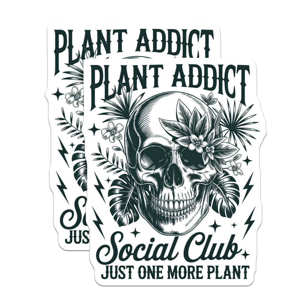 (2 Pack) Plant Addict Magnets - Botanical Skull Decor - Tropical Flora Art Refrigerator Accent - 5 Inches On Longest Side - Thick Durable Magnet - Made in USA - MAG22748