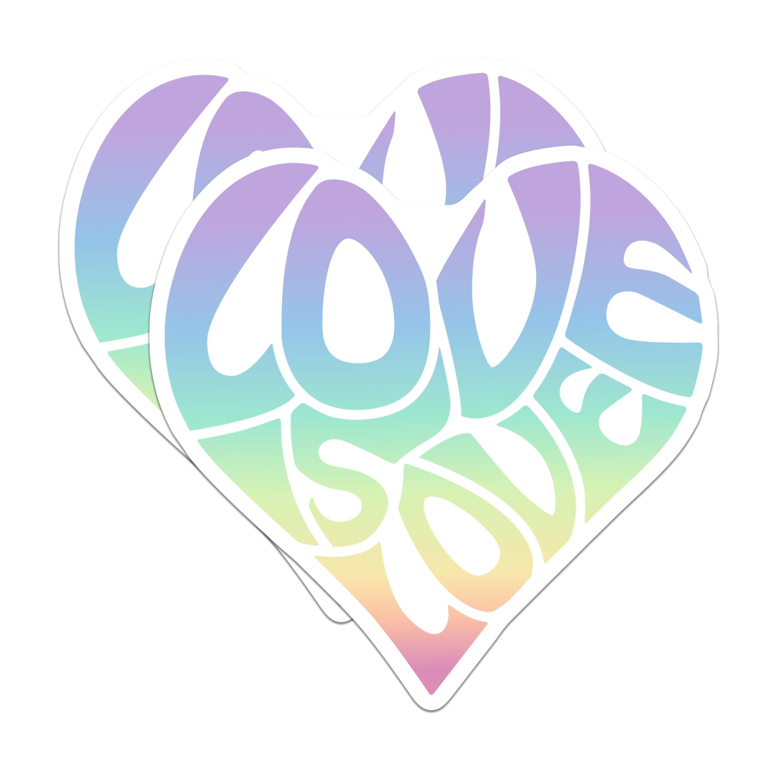 (2 Pack) Love is Love Magnets - LGBT Pride Decor - Rainbow Heart Magnet - 5" On Longest Side - Premium Magnet - for Cars, Refrigerators, Toolboxes, Lockers - Made in USA - MAG18511