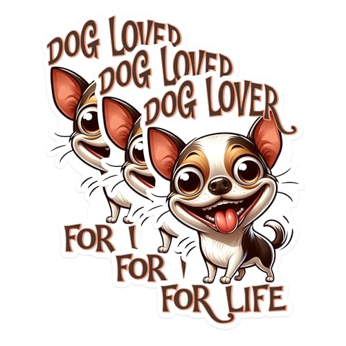 (3 Pack) Chihuahua Decals - Dog Lover - Laptop Decal - 3 Inches On Longest Side - Easy Peel & Apply - Made in USA - 3MCS1278