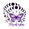 (2 Pack) Butterfly Moon Phase Magnets - Spiritual Decor - Magical Crystal Art - 5" On Longest Side - for Cars, Fridges, Toolboxes - Made in USA - MAG8070