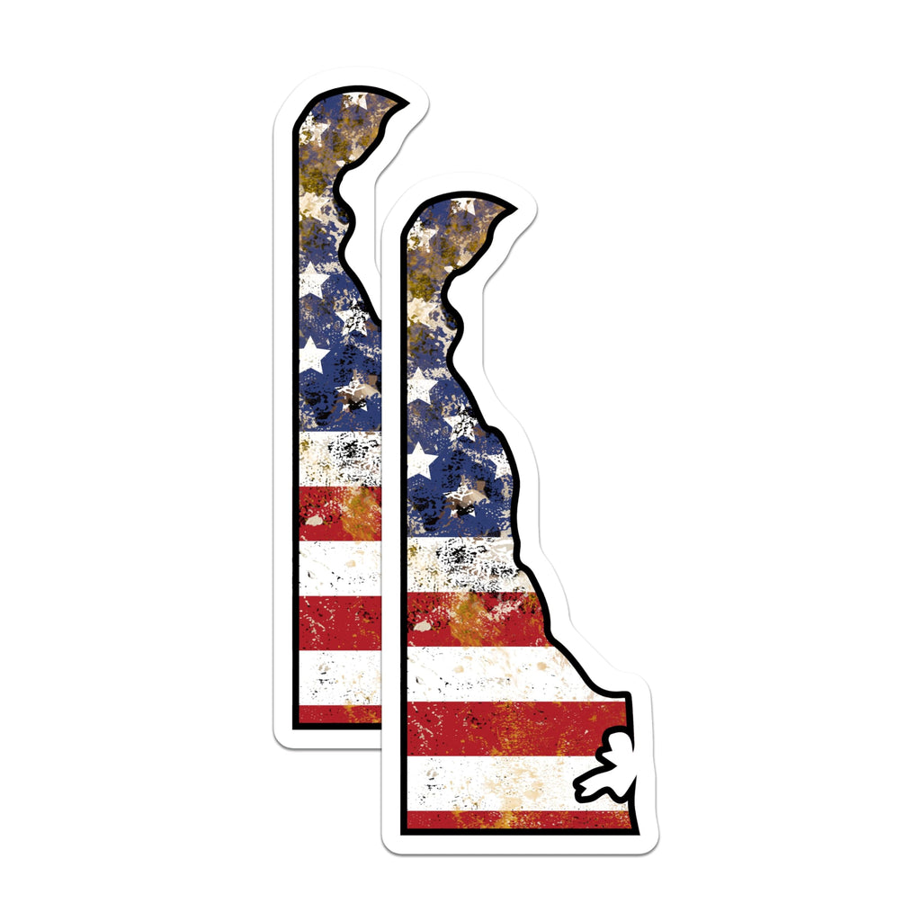 (2 Pack) Delaware State Magnets - American Flag - Delaware Pride Decor - 5" On Longest Side - Premium Magnet - for Cars, Refrigerators, Toolboxes, Lockers - Made in USA - MAG18659