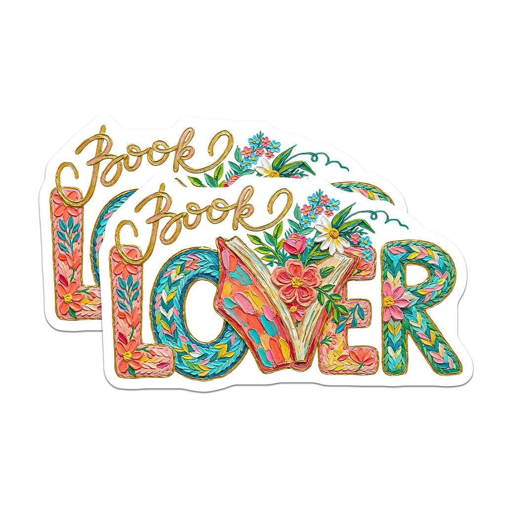 (2 Pack) Book Lover Magnets for Readers - Whimsical Floral Book Art Decor - Bibliophile Teacher Librarian Gifts - 5 Inches On Longest Side - Thick Durable Magnet - Made in USA - MAG36585