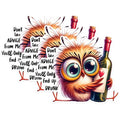 (3 Pack) Drunk Owl Advice Decals - Funny Owl Sticker - Laptop Decal - Wine Lover Gift - 3 Inches On Longest Side - Easy Peel & Apply - Made in USA - 3MCS1714