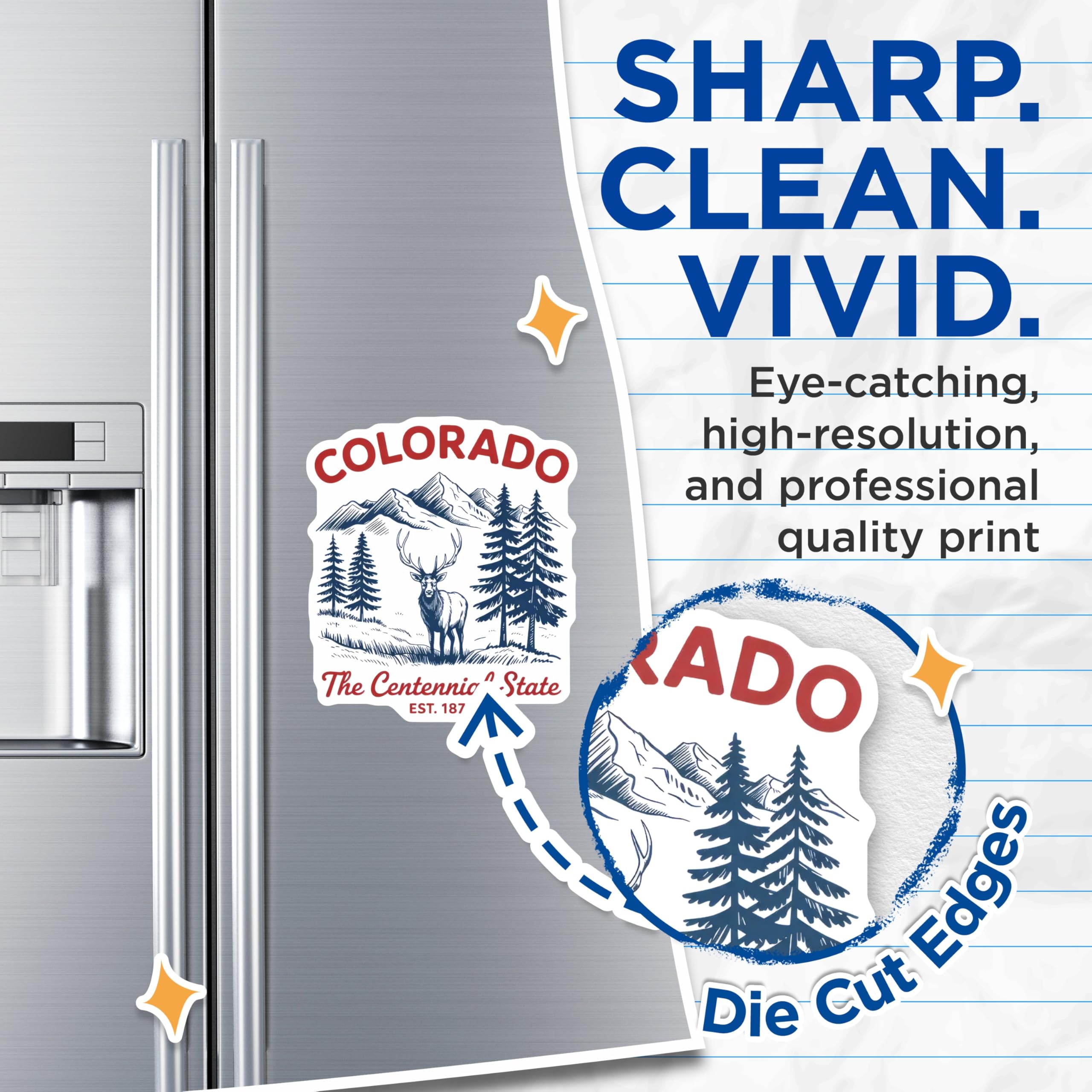 (2 Pack) Colorado Magnets - The Centennial State - Elk Deer Nature Souvenir - 5" On Longest Side - Premium Magnet - for Cars, Refrigerators, Toolboxes, Lockers - Made in USA - MAG17876
