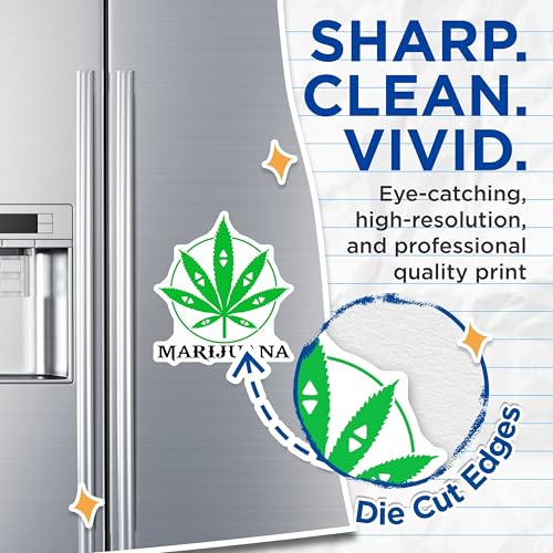 (2 Pack) Marijuana Leaf Magnets Magnets - Cannabis-Themed Decor - Green Plant Design for Fridge or Locker - 5" On Longest Side - Made in USA - Sticks to Refrigerators & Metal Surfaces - MAG9000