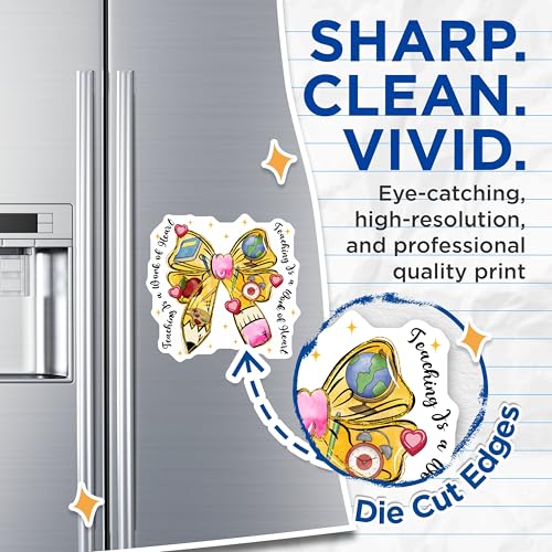 (2 Pack) Teaching is a Work of Heart Magnets - Teacher Appreciation Magnets - Classroom Decor Magnets - 5" On Longest Side - for Cars, Refrigerators, Toolboxes, Lockers - Made in USA MAG3583