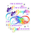 (2 Pack) Proud Daughter of a Wonderful Dad in Heaven Magnets - Remembrance - Rainbow Feather Butterfly - 5" On Longest Side - for Fridges, Toolboxes - Made in USA - MAG2566