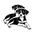 (2 Pack) Adorable Puppy Dog Magnets - Black White Pet Art - Dog Lover Decor - Refrigerator Decor - 5 Inches On Longest Side - Thick Durable Magnet - Made in USA - MAG36726