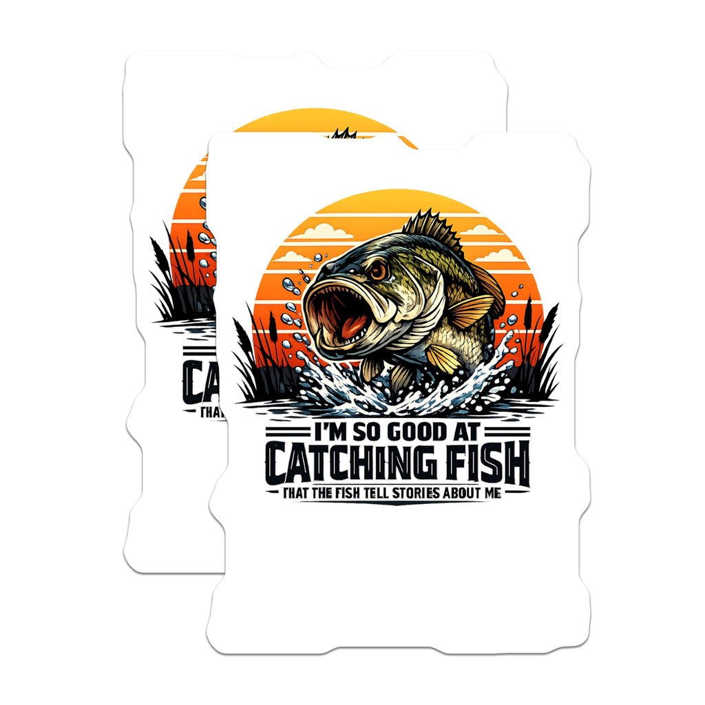 (2 Pack) Bass Fishing Magnets - Funny Angler Quote - Fisherman Refrigerator Decor - 5 Inches On Longest Side - Thick Durable Magnet - Made in USA - MAG22787