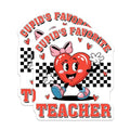 (2 Pack) Cupids Favorite Teacher Stickers - Cute Heart Character - School Teacher Appreciation - 5" On Longest Side - Sticks to Smooth Flat Surfaces - Made in USA - BMCS7647