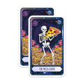 (2 Pack) Funny Skeleton Magnet - Food Lover - Quirky Kitchen Decor - Fun Pizza Art - 5" On Longest Side - Sticks to Smooth Flat Surfaces - Made in USA - MAG10031