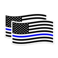 (2 Pack) Thin Blue Line Magnets - Police Support Flag - Law Enforcement Officer Support - First Responder Emblem - 5 Inches On Longest Side - Thick Durable Magnet - Made in USA - MAG20526