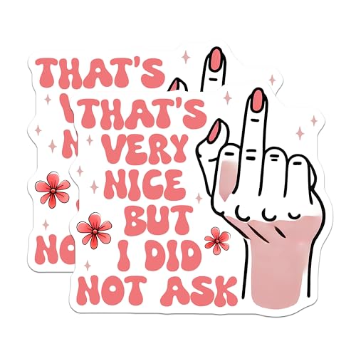 (2 Pack) Sassy Quote Magnets Magnets - That's Very Nice But I Did Not Ask - 5" On Longest Side - Made in USA - Sticks to Refrigerators & Metal Surfaces - MAG8337