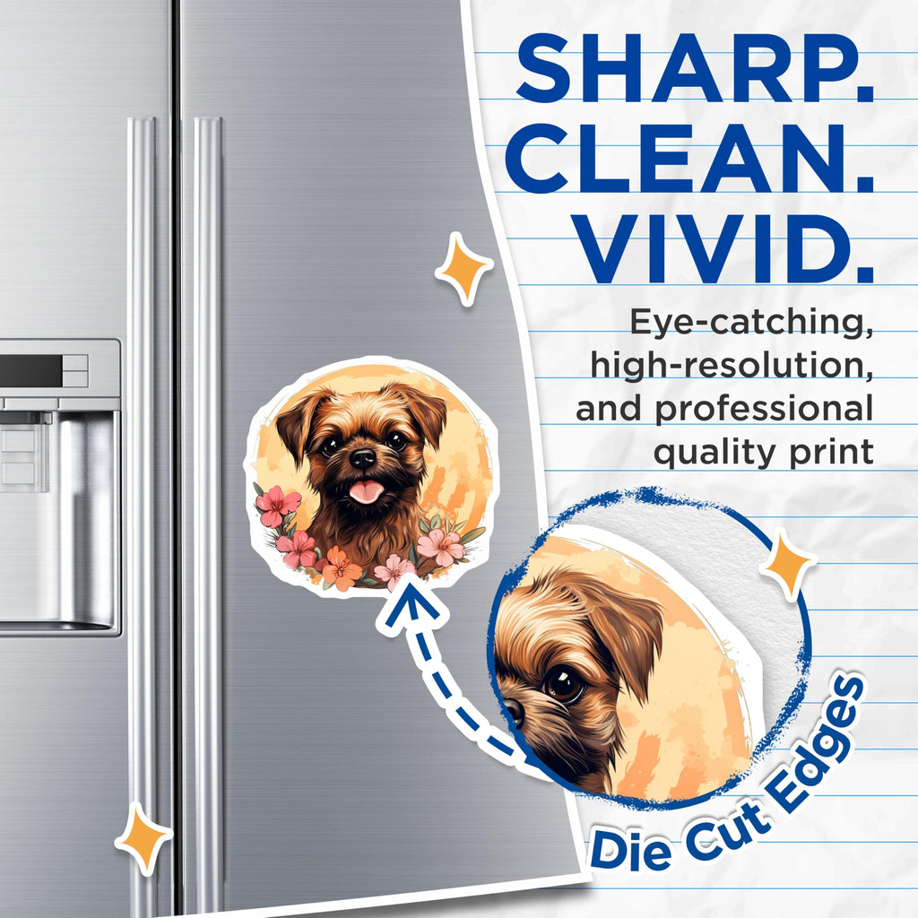 (2 Pack) Cute Dog Magnets - Pet Lover Fridge Decor - Animal Illustration Magnets for Dog Moms - 5 Inches On Longest Side - Thick Durable Magnet - Made in USA - MAG29172