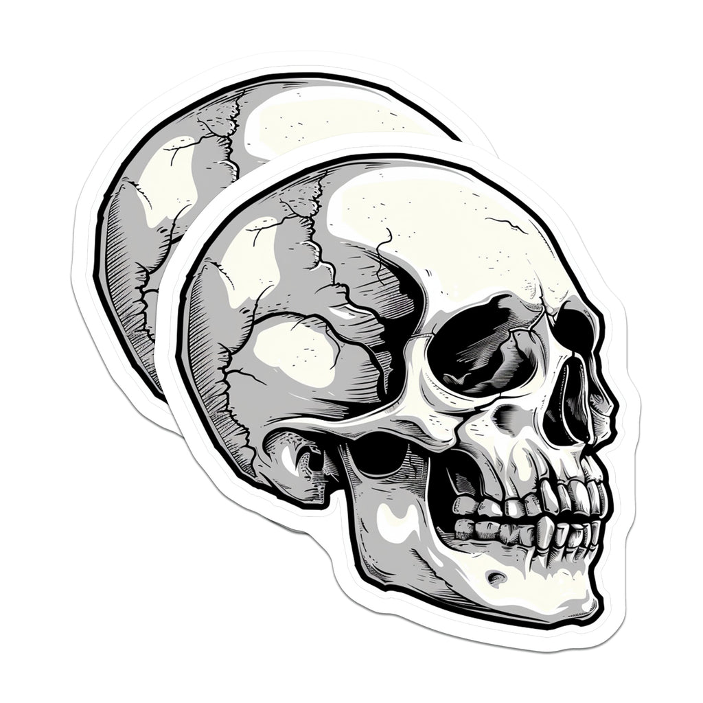 (2 Pack) Gothic Skull Magnets - Macabre Skeleton Head Art - Edgy Dark Academia Decor - Halloween Horror Collectibles - Unique Fridge Magnets - 5" - Thick Durable Magnet - Made in USA - MAG39656