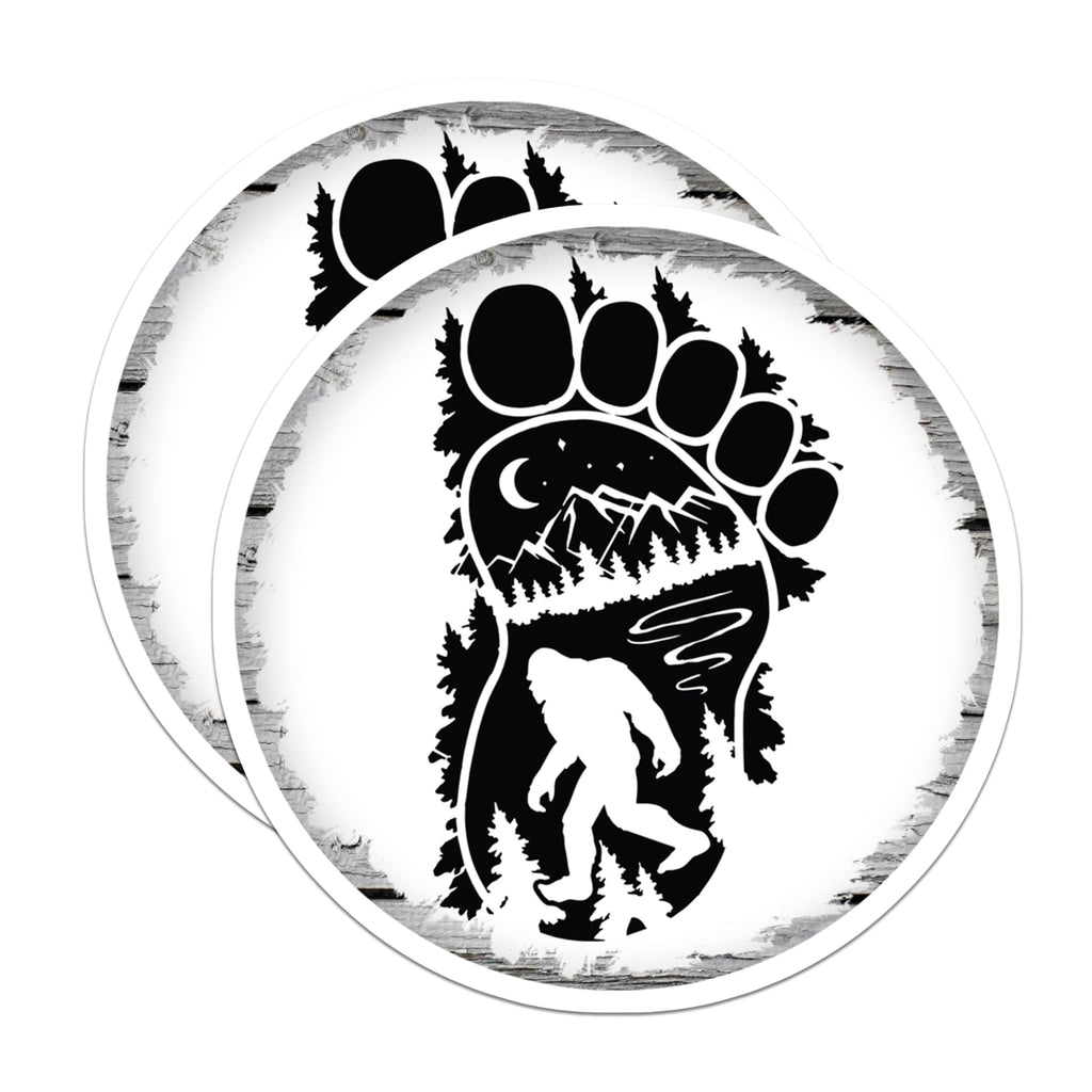 (2 Pack) Bigfoot Footprint Magnets - Sasquatch Outdoors Decor - Forest Mountain Refrigerator - 5 Inches On Longest Side - Thick Durable Magnet - Made in USA - MAG27918