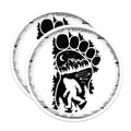 (2 Pack) Bigfoot Footprint Magnets - Sasquatch Outdoors Decor - Forest Mountain Refrigerator - 5 Inches On Longest Side - Thick Durable Magnet - Made in USA - MAG27918