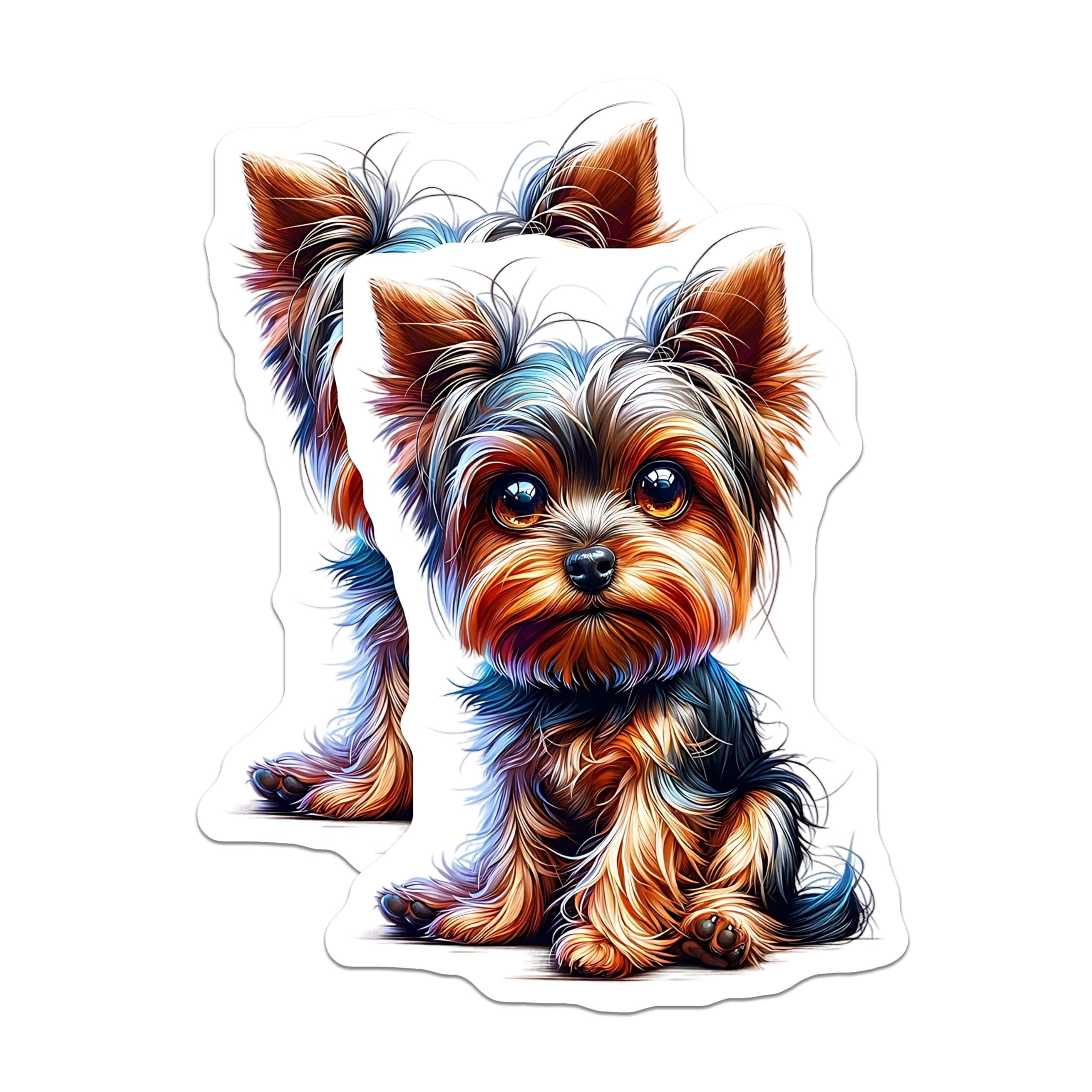 (2 Pack) Yorkshire Terrier Magnets - Cute Dog Breed Magnets - Yorkie Dog Lover Accessories - 5" On Longest Side - Premium Magnet - for Cars, Refrigerators, Toolboxes, Lockers - Made in USA - MAG15370