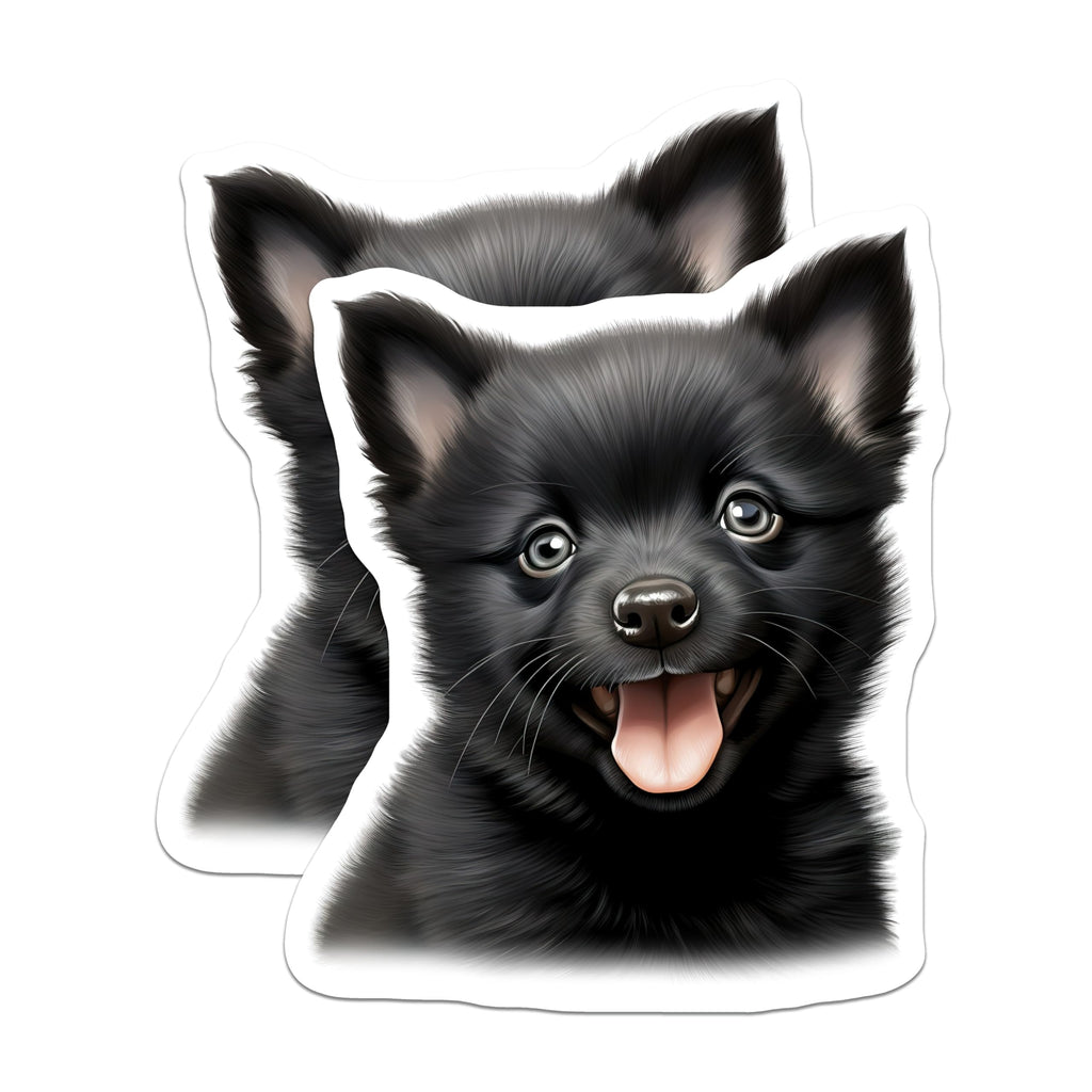 (2 Pack) Black Puppy Magnets - Cute Dog Lover - Pet Parent Home Refrigerator Locker Decor - 5 Inches On Longest Side - Thick Durable Magnet - Made in USA - MAG27351