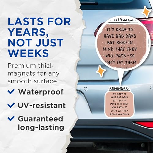 (2 Pack) Reminder Magnets Magnets - Inspirational Quote - Motivational Decor - 5" On Longest Side - Made in USA - Sticks to Refrigerators & Metal Surfaces - MAG8334